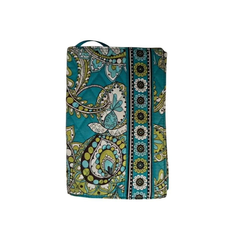Vera Bradley Quilted Notebook Cover Agenda Planner Teal Green Paisley‎